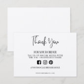 Carte Merci Fancy Calligraphie Support personnalisé Inse (Devant / Derrière)