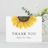 Carte Merci Fête des mariées tournesol (Debout devant)