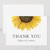 Carte Merci Fête des mariées tournesol (Devant / Derrière)