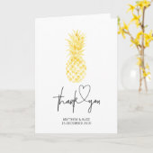 Carte Merci Fiançailles Mariage à ananas tropical (Fleur jaune)