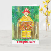 Carte Merci Firefighter Nom personnalisé (Fleur jaune)