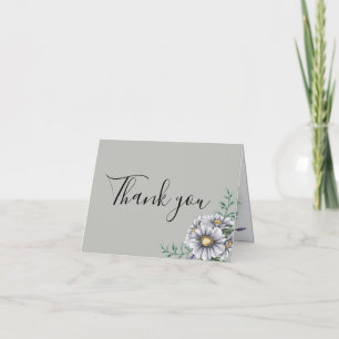 Carte Merci Fleur de Pissenlit Aquarelle Violette