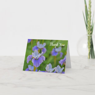Carte Merci Fleur Iris Bleu Salutation