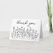 Carte MERCI Fleur sauvage simple personnalisé (Devant)