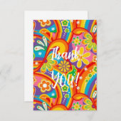 CARTE Merci FLEURS COULEUR (Devant / Derrière)