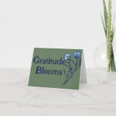Carte Merci fleurs florales bleues (Devant)
