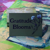 Carte Merci fleurs florales bleues
