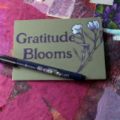 Carte Merci fleurs florales bleues