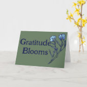 Carte Merci fleurs florales bleues (Fleur jaune)