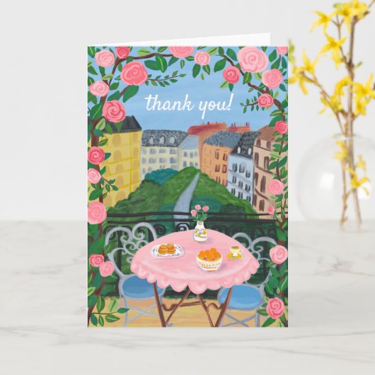 Carte MERCI Fleurs Terrasse Tea Time Paris (Fleur jaune)