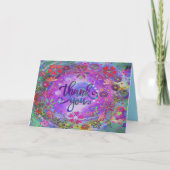 Carte Merci Floral Bleu Doux Et Doux (Devant)