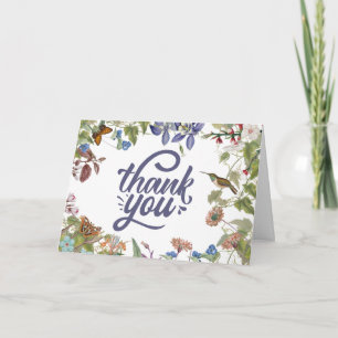 Carte Merci Floral Hummingbird & Butfly
