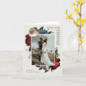Carte Merci floral Luxe élégant de photo de mariage (Fleur jaune)