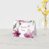 Carte Merci Floral rose Aquarelle (Fleur jaune)