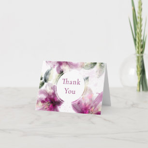 Carte Merci Floral rose Aquarelle