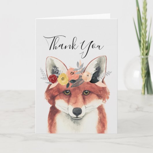 Carte Merci | Flower Crown Forester Fox (Devant)