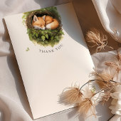 Carte Merci Fox Woodland Baby shower aquarelle