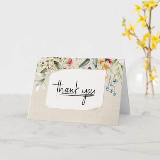 Carte Merci frontalier floral (Fleur jaune)