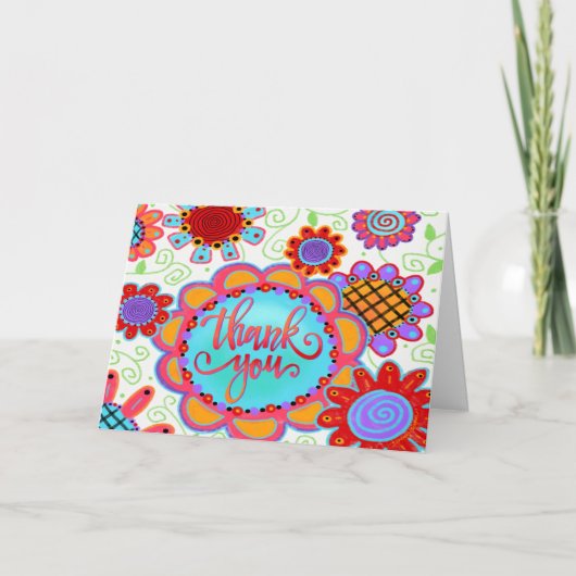 Carte Merci Fun Floral (Devant)