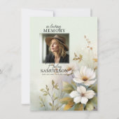 Carte Merci funéraire Fleur sauvage blanc | PHOTO (Dos)