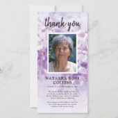 Carte Merci funéraire | Photo Florale violette (Devant)