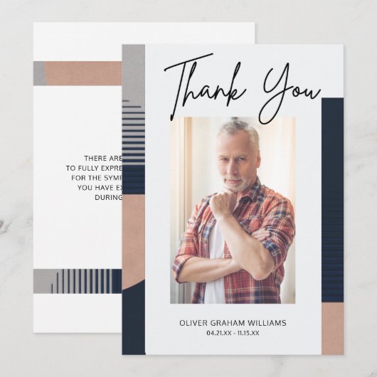 Carte Merci funéraire Photo Sympathie Bereavement (Devant / Derrière)