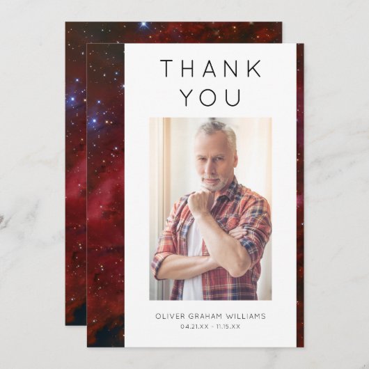 Carte Merci funéraire Photo Sympathie Bereavement (Devant / Derrière)