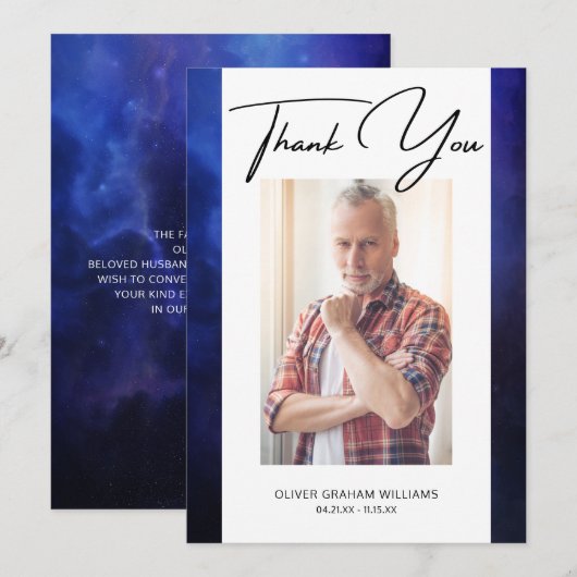 Carte Merci funéraire Photo Sympathie Bereavement (Devant / Derrière)