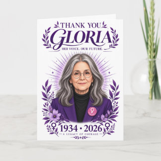 Carte Merci Gloria Icône Féministe Hommage 1934-2026 