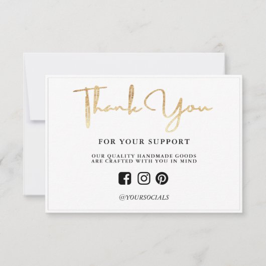 Carte Merci Gold Lumière Support personnalisé (Devant)