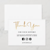 Carte Merci Gold Lumière Support personnalisé (Devant / Derrière)