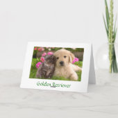 Carte Merci Golden Retriever Puppy & Kitten (Dos)