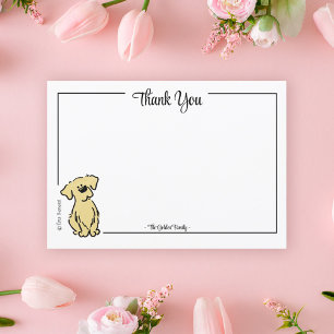 Carte Merci Golden Retriever Puppy Note personnali