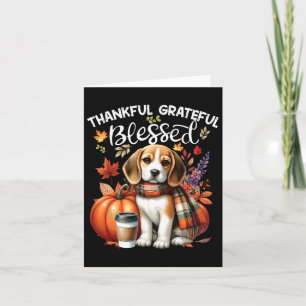 Carte Merci Grâcieux Beagle Bénis Chien Heureux Automne
