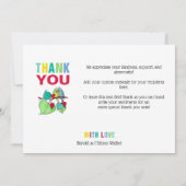 Carte Merci Gras Lovebirds Illustration colorée (Dos)