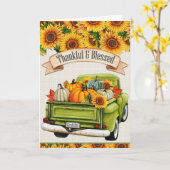 Carte Merci Grateful and Blessed Country Truck (Fleur jaune)