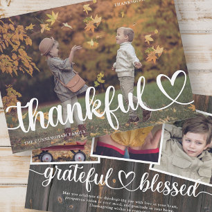 Carte Merci Grateful béni Rustique Thanksgiving