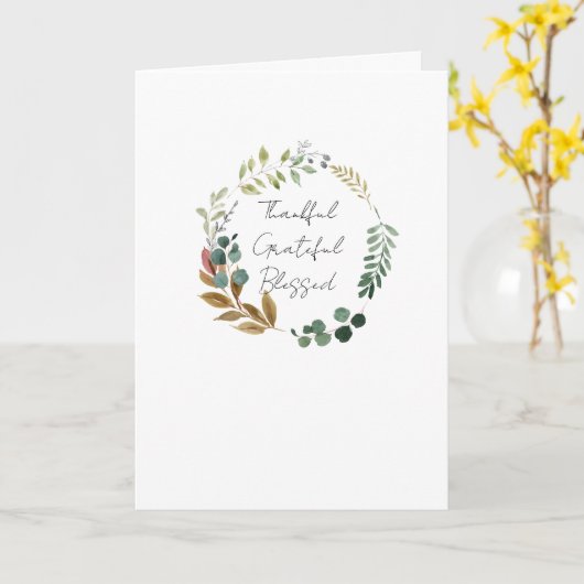 Carte Merci Grateful Blessé Leaf Automne Rustique modern (Fleur jaune)