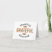 Carte Merci Grateful Blessé mignon automne Thanksgiving (Devant)