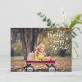 Carte Merci Grateful Blessé Photo Thanksgiving (Debout devant)