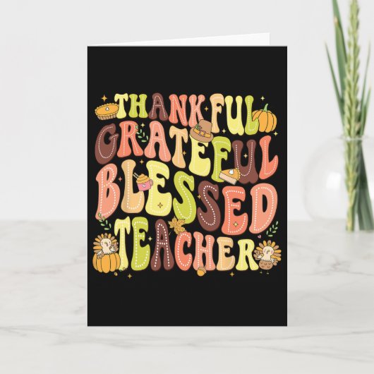 Carte Merci Grateful Professeur Jour d'Action de grâces (Devant)