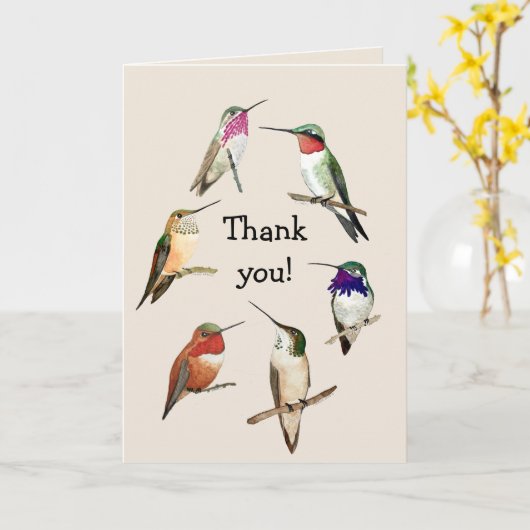 Carte Merci Hummingbirds (Fleur jaune)
