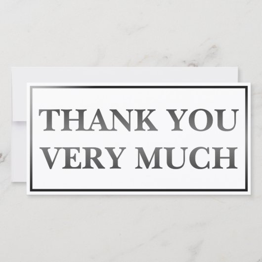 Carte Merci imprimé noir classique moderne (Devant)