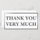 Carte Merci imprimé noir classique moderne (Devant / Derrière)