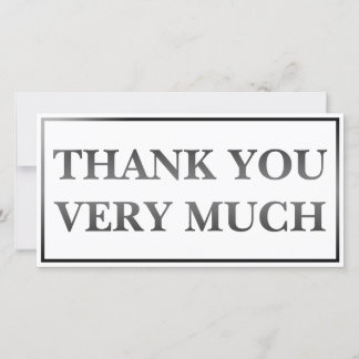 Carte Merci imprimé noir classique moderne