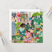 Carte Merci jardin urbain femmes illustrations (Devant/Arrière en situation)