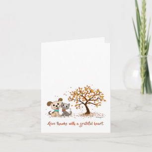 Carte Merci ! Joli Thanksgiving Automne Chien Chien