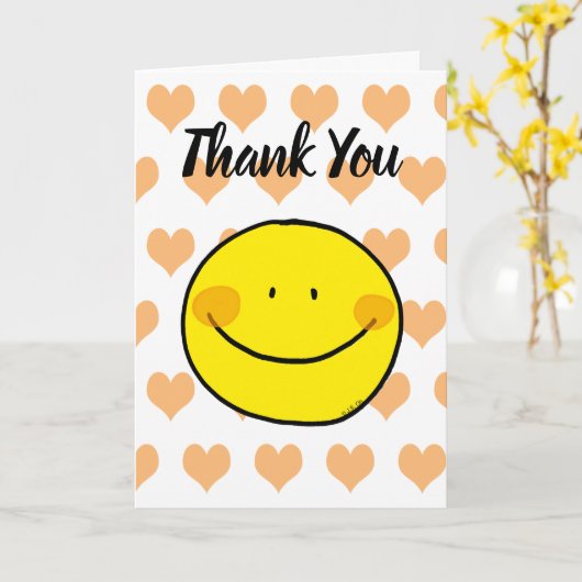 Carte merci (joyeux sourire) (Fleur jaune)
