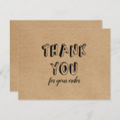 Carte Merci Kraft Rustique vintage Pour Commande Réduite (Devant / Derrière)