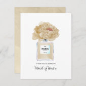 Carte Merci Maid of Honor Champagne Peonies Card (Devant / Derrière)